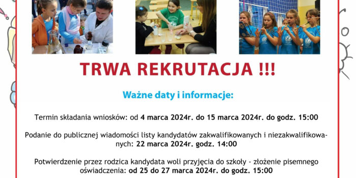 Rekrutacja na rok szkolny 2024/2025