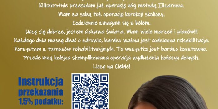 Pomóżmy Julii w walce o sprawność – Przekaż 1,5% podatku!